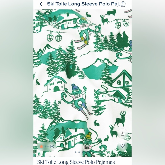 Roller Rabbit Ski Toile Long Sleeve Polo Pajamas set - Picture 7 of 8